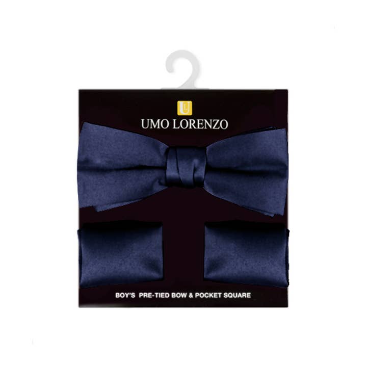 Selini New York - Wholesale Bow Tie - Kids - 100% Poly Satin Boy's Banded Bow Tie and Hanky BBTH13015
