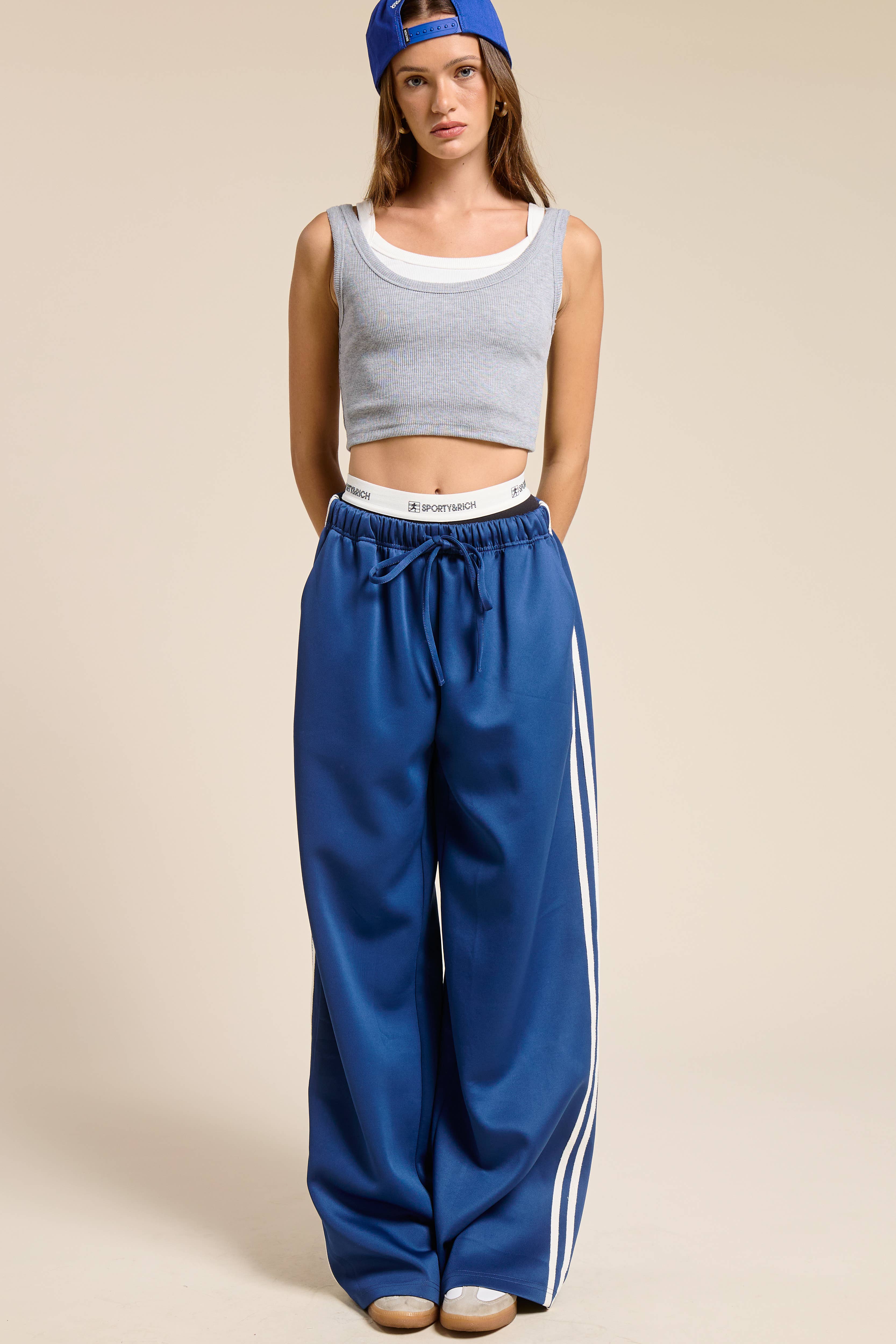 Mimosa - Wholesale Pants - Women's - Wide Leg Track Pants with Side Stripes21