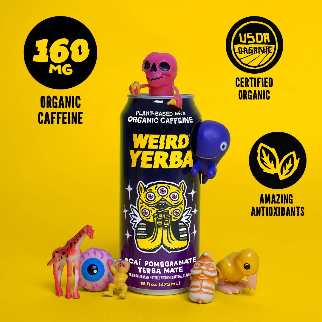 Weird Beverages - Wholesale Sports/Energy Drink - Organic Acai Pomegranate Yerba Mate 12pk of 16oz Cans3