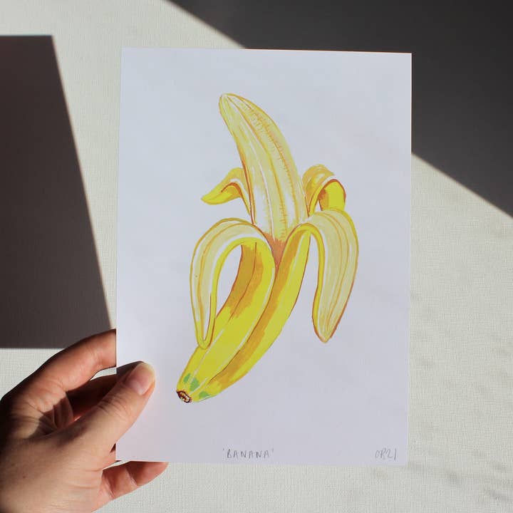 'Banan' Art Print A5 for engroshandel hos Grace Bedford Design