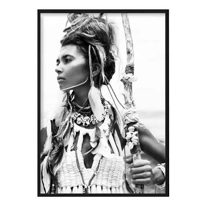 Póster en blanco y negro con imagen de guerrera para venta al por mayor de Artze Wall Art