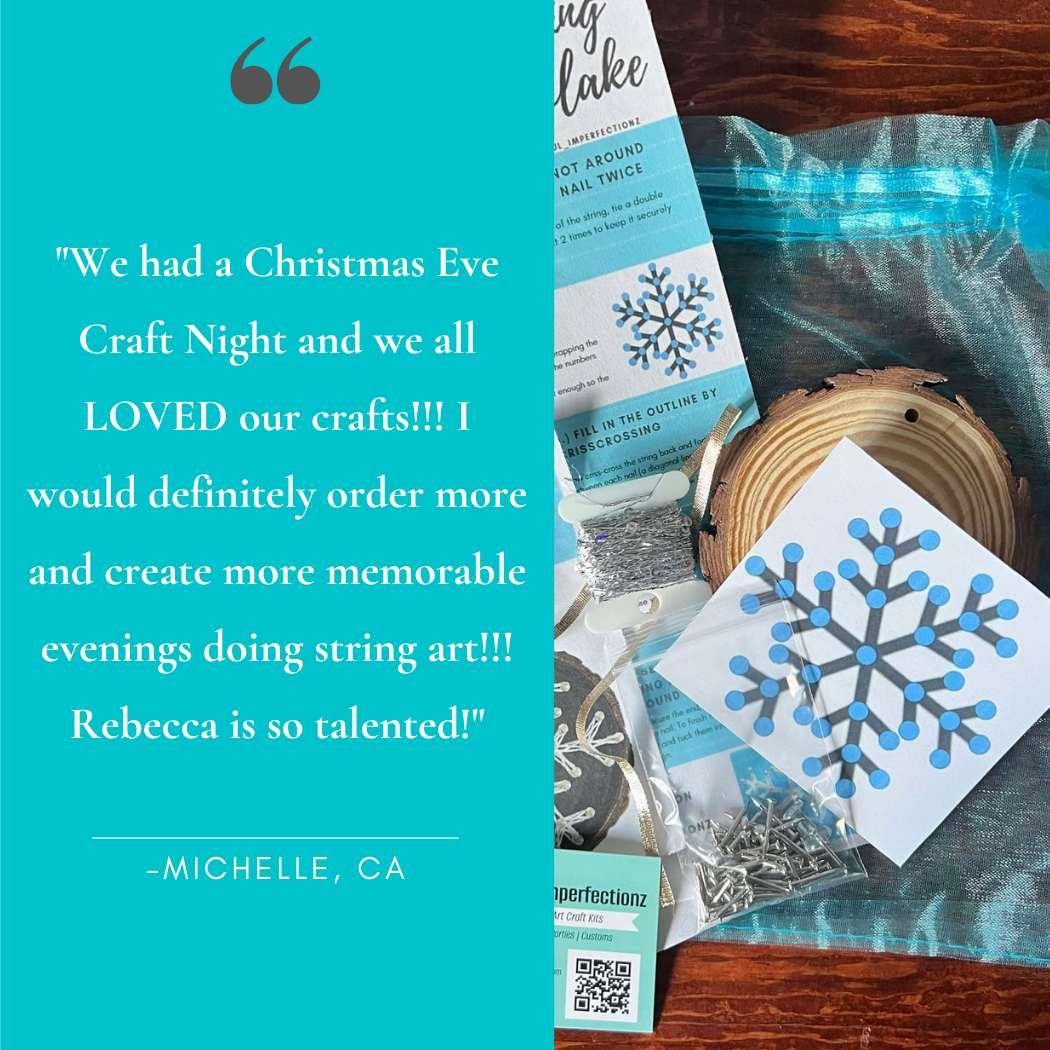 Joyful Imperfectionz - Wholesale DIY Craft Kit - Snowflake String Art Ornament Kit: DIY Christmas Craft6