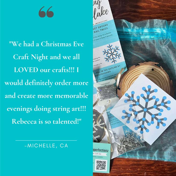 Joyful Imperfectionz - Wholesale DIY Craft Kit - Snowflake String Art Ornament Kit: DIY Christmas Craft6