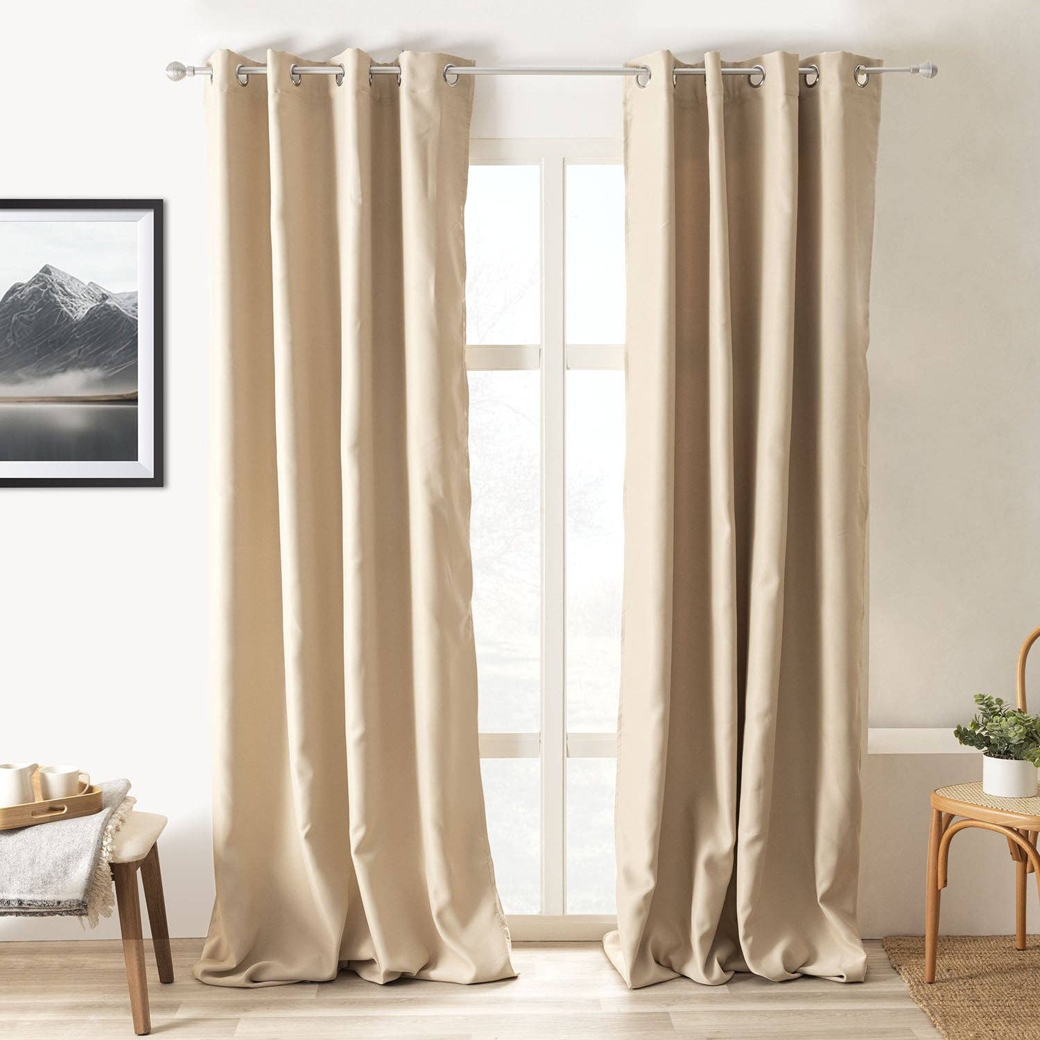 Lisa Beige Black Out Curtain for wholesale on Faire0