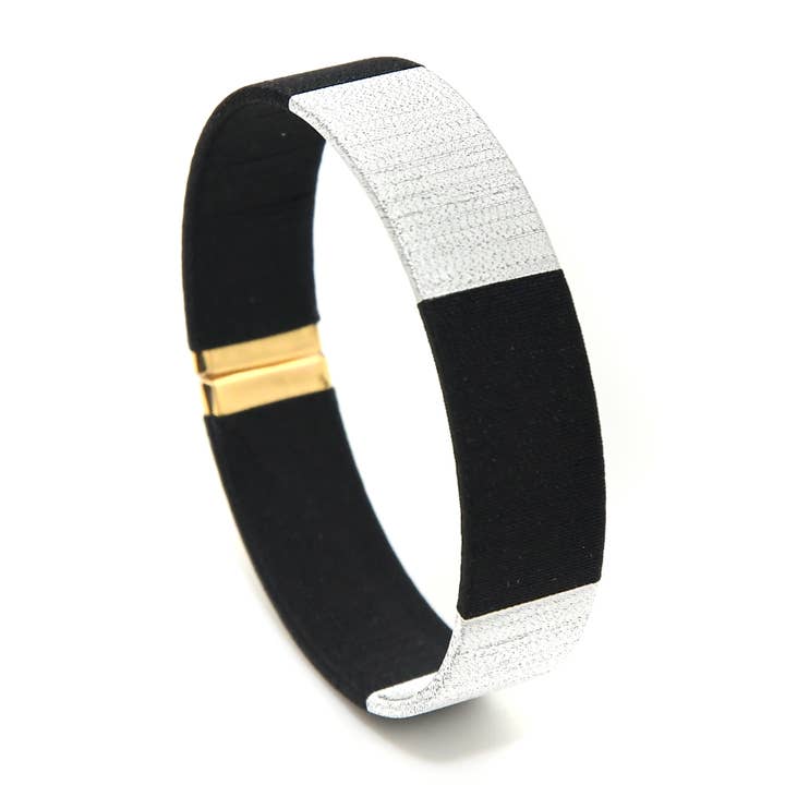TAO black & silver bangle for wholesale by Lilie and Koh