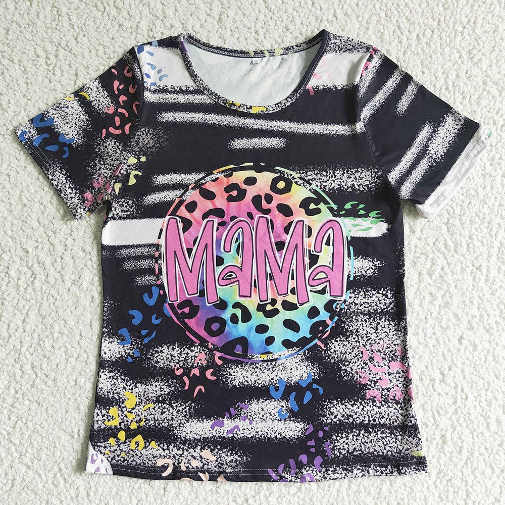 Aier Wholesale - Wholesale Mommy & Me Sets - Baby girls Mama and me tie dye short sleeve shirts(mommy and me)5