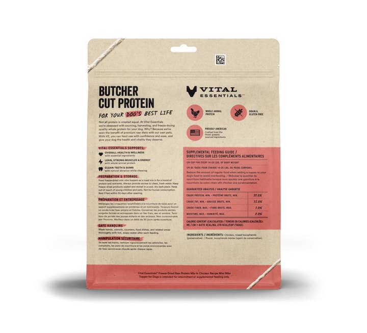 Pet Palette Distribution - Wholesale Pet Food - Dog - Vital Essentials FD Raw Chicken Protein Mix-In Topper 18 oz