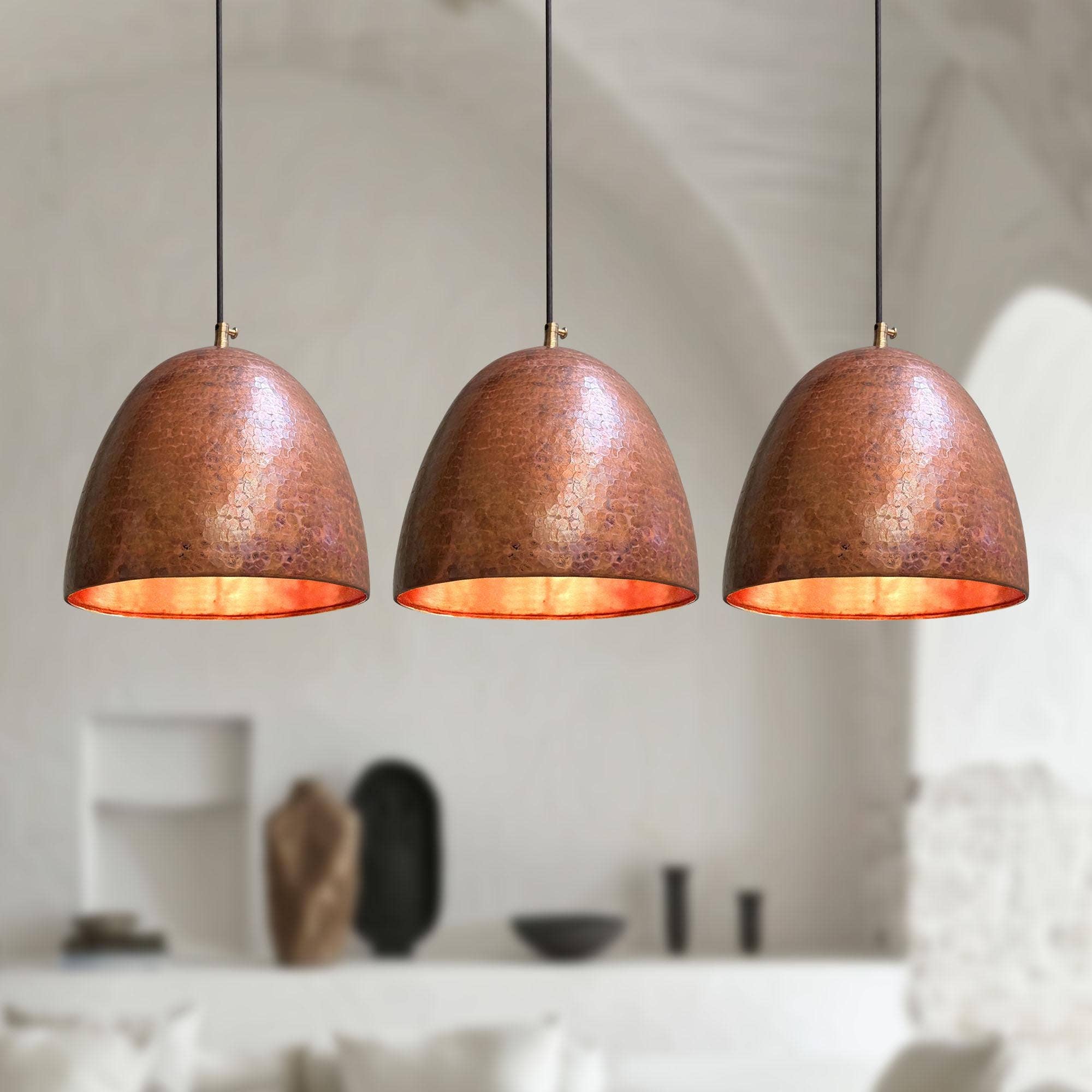 EmberBarn - Wholesale Chandelier/Hanging Light - Set of Three burnt Copper Light0