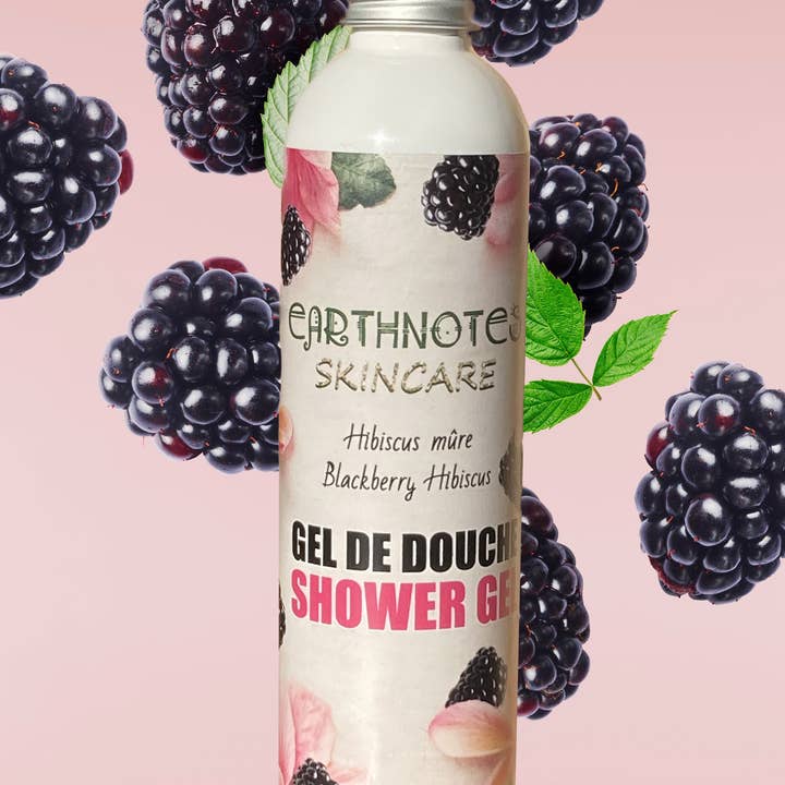 Blackberry Hibiscus Moisturizing Shower Gel for wholesale by Earthnotes Skincare