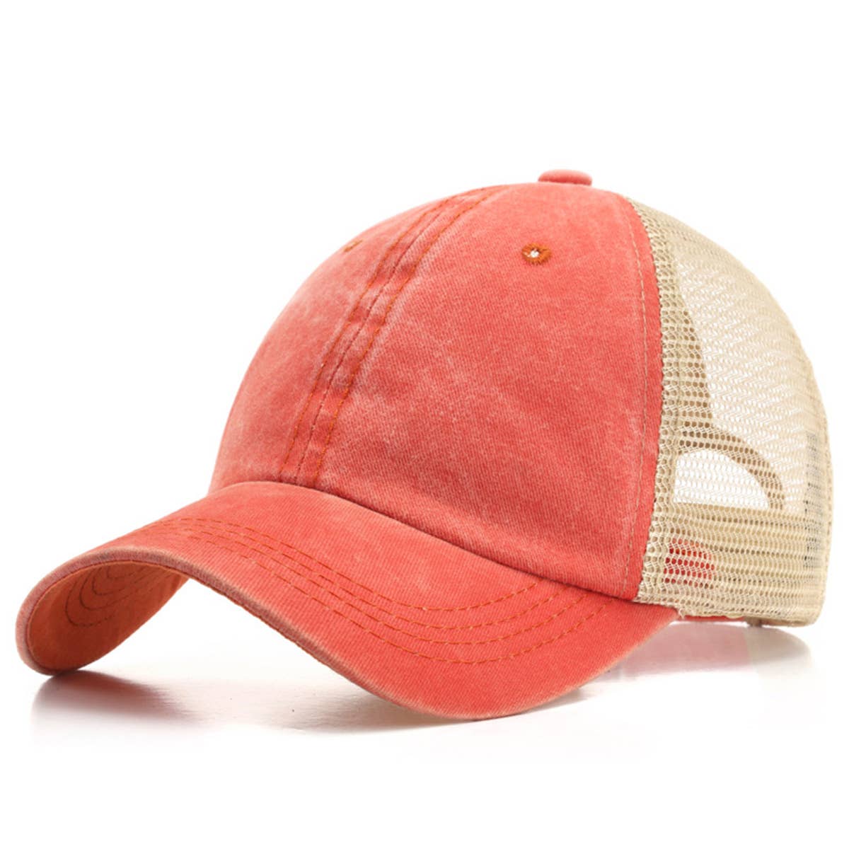 ACCITY - Wholesale Baseball Cap - Women's - Washed Cotton Denim Mesh Cap Breathable Sun Hat_CWAH12811