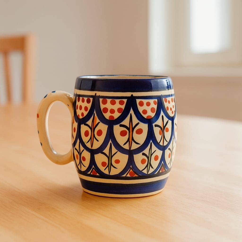 Etnico del Mondo - Wholesale Coffee Mug - Hand-Painted Terracotta Ceramic Mug from Safi #10