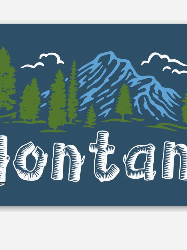 Montana Log Letters Sticker - Cute Retro Style Stickers for wholesale by The Coin Laundry