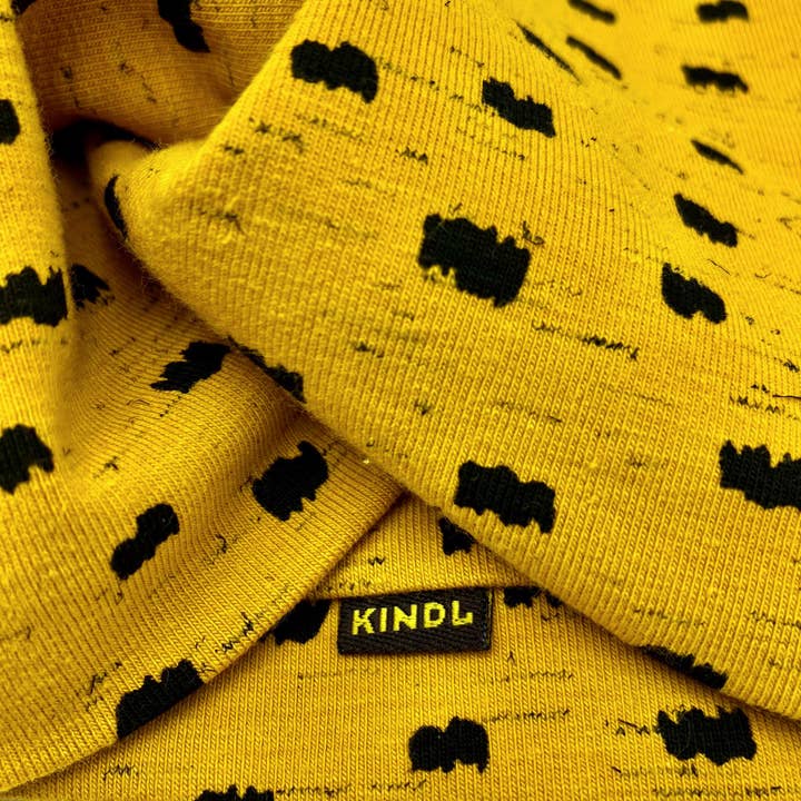 KINDL wien - Wholesale Fashion Headband - Women's - Turban Style Headband Yellow Black Dots Cotton Jersey