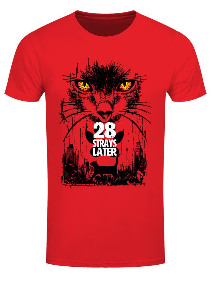 Horror-Katzen 28 Streuner später Herren T-Shirt in Rot für den Großhandel von Grindstore
