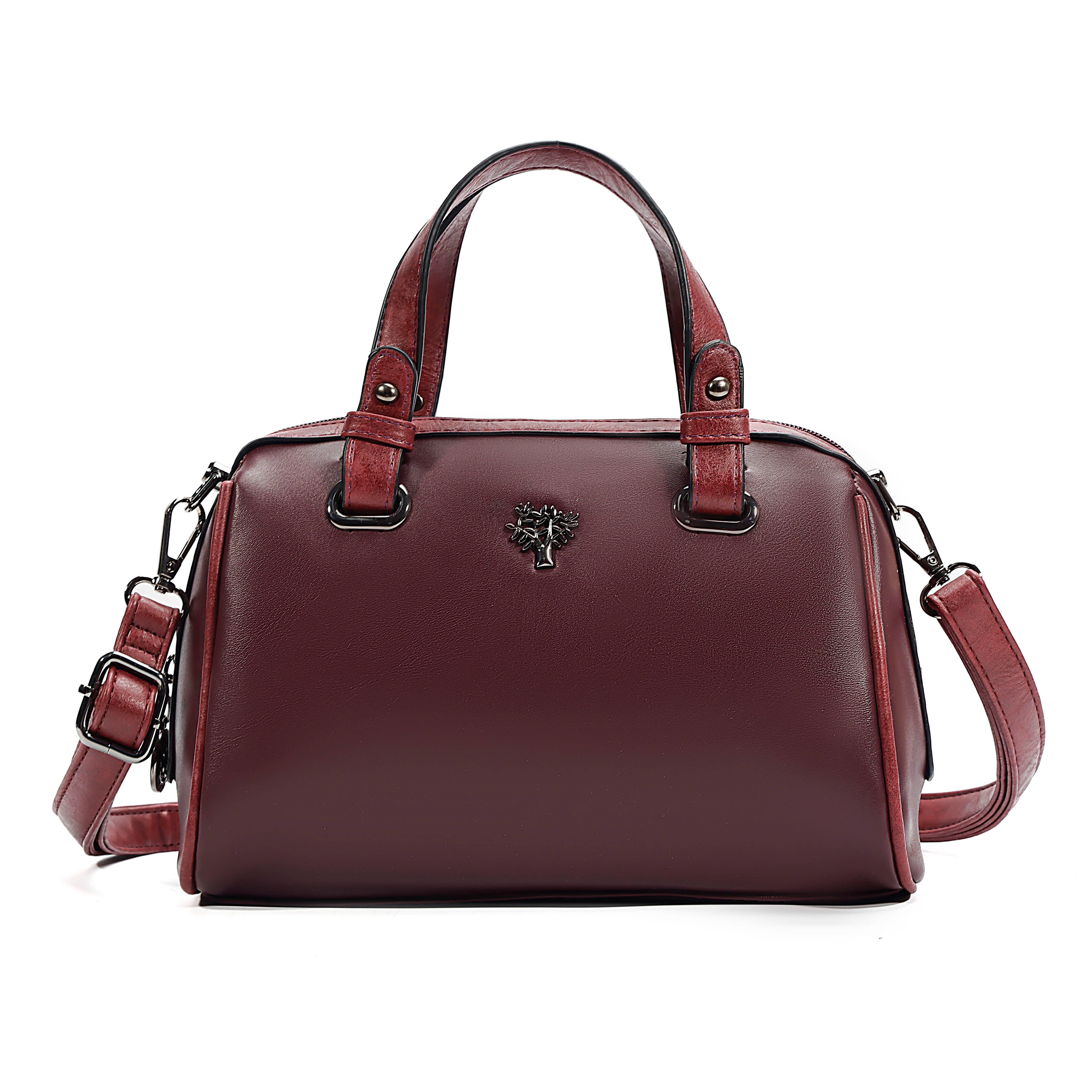 Superbia – wholesale Top handle bag – women's – Superbia Bauletto Bag with Tree Life Badge Gunmetal Hardware4