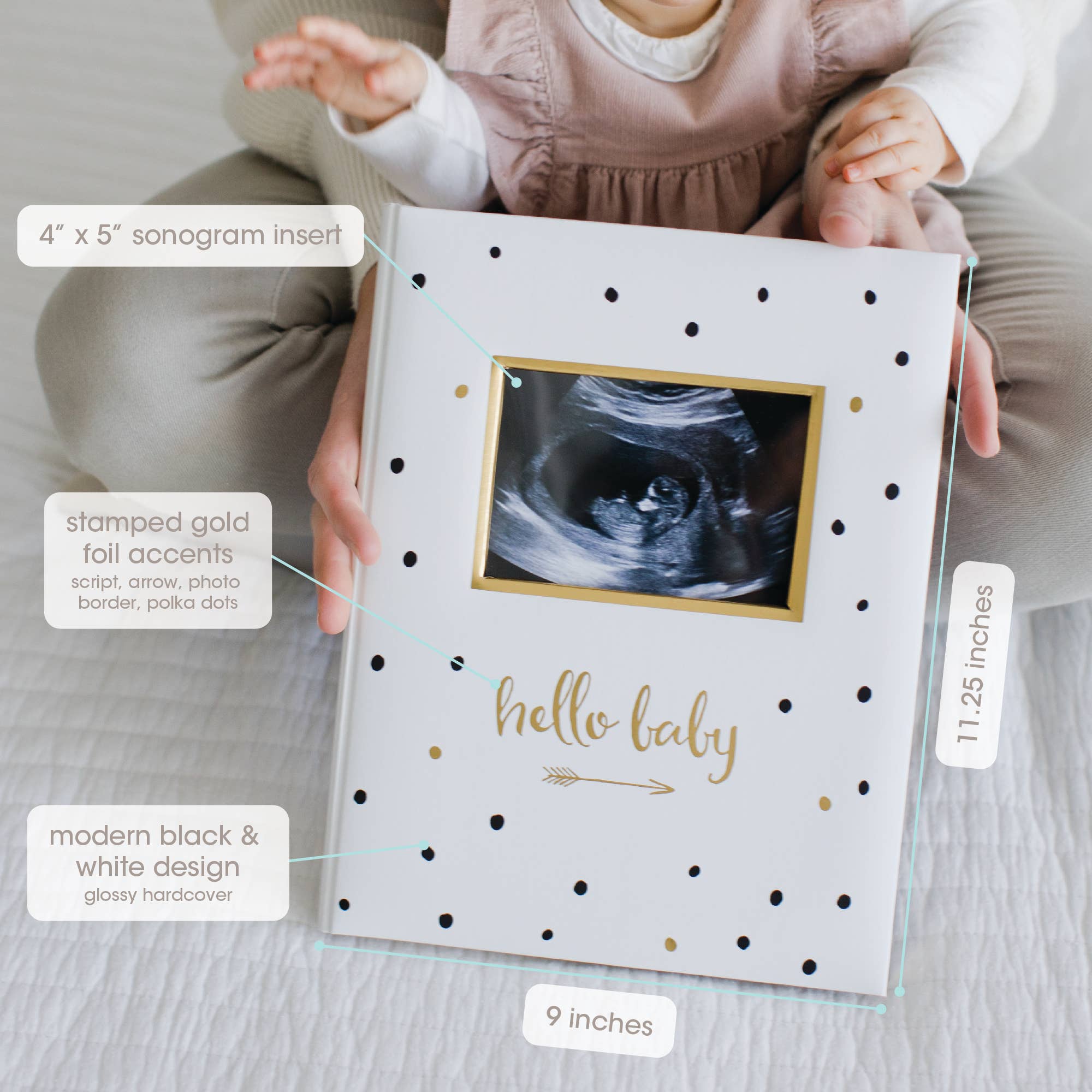 Pearhead - Wholesale Memory Book - Kids & Baby - Hello Baby Baby Book, Black & Gold2