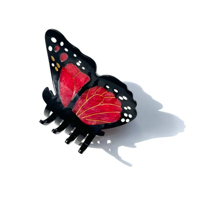 Solar Eclipse - Wholesale Hair Clip - Women's - Hand-painted Limited Edition Monarch Butterfly Claw Clip