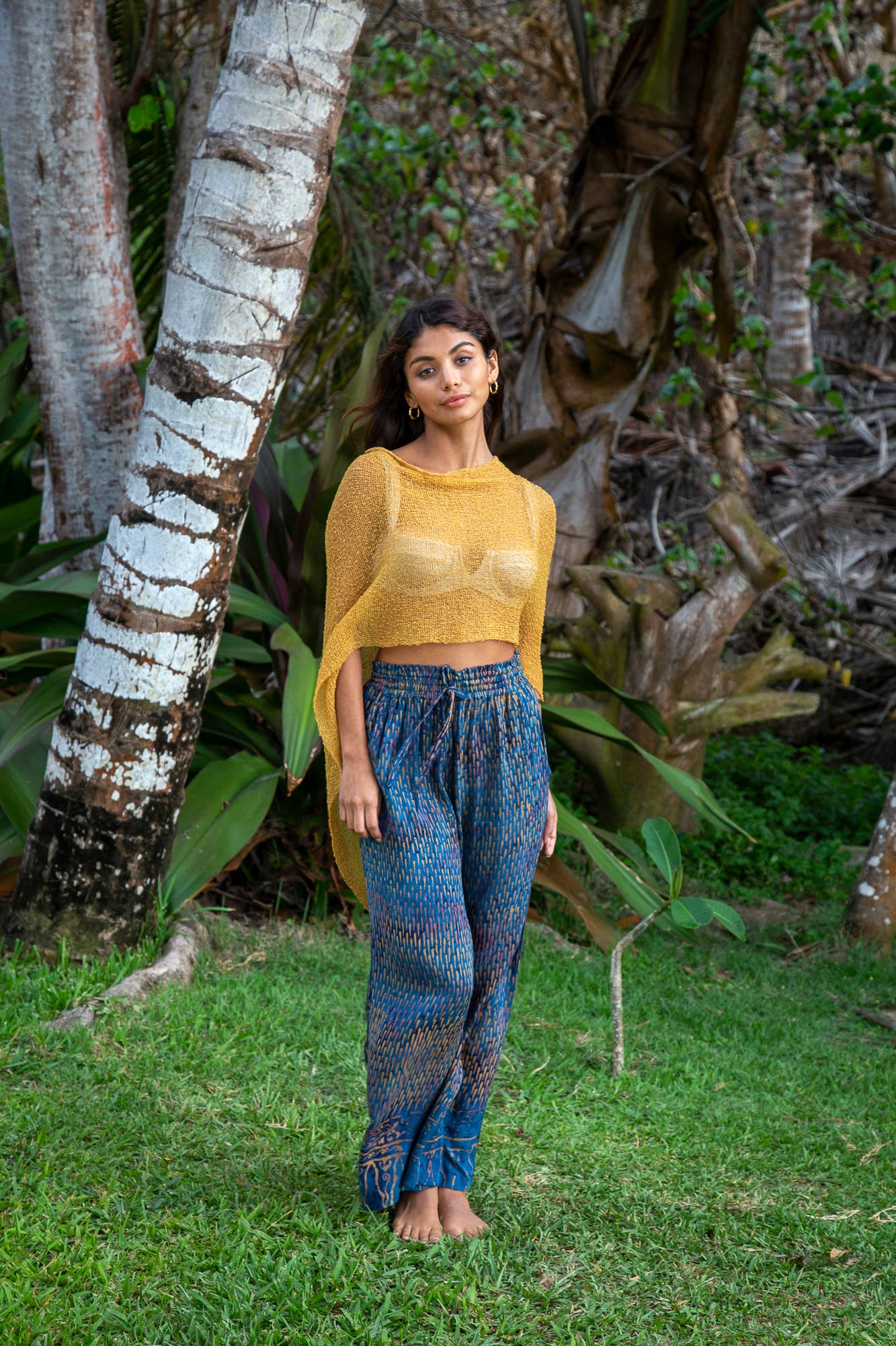 Bali Prema - Wholesale Poncho - Women's - Lightweight Sheer Shrug Knit Poncho Shawl- Boho Cover-up in Denim Blue6