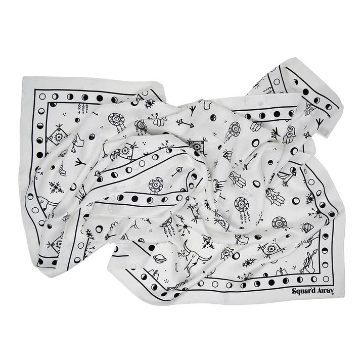 Amulet Grande Silketørklæde - Hvid for engroshandel hos Squar'd Away