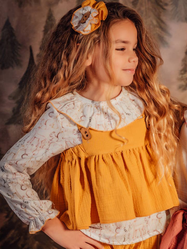 2412529 Blusa de niña en tejido de algodón estampado para venta al por mayor de BABINE-ROINSAL