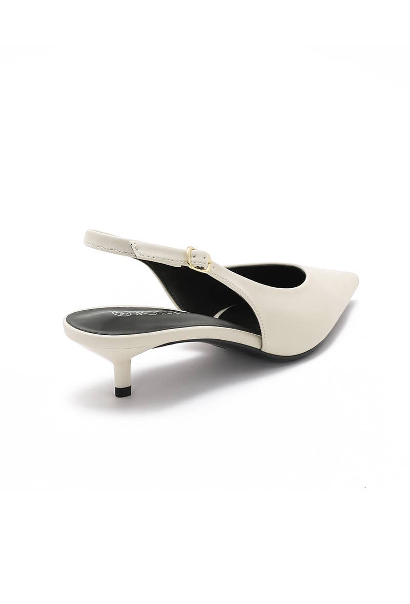 Joia Paris - Wholesale Low Heels - Women's - Pointed toe slingback pump, small thin heel H8-1021E24