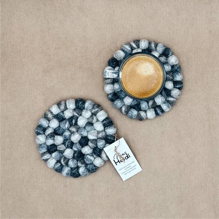 New Heidi - Wholesale Coasters - Set of 2 "ball" felt coasters - New Heidi7