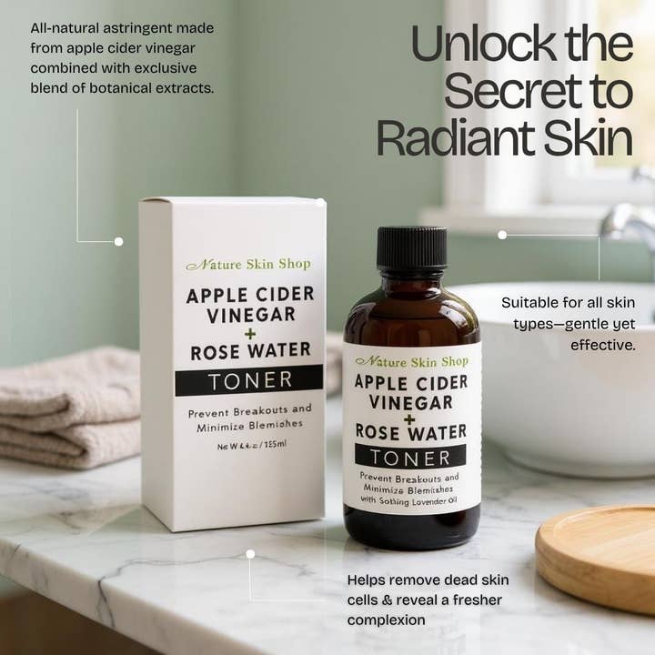 Nature Skin Shop LLC - Vendita all'ingrosso Tonici viso - Tonico all'aceto di mele e acqua di rose5