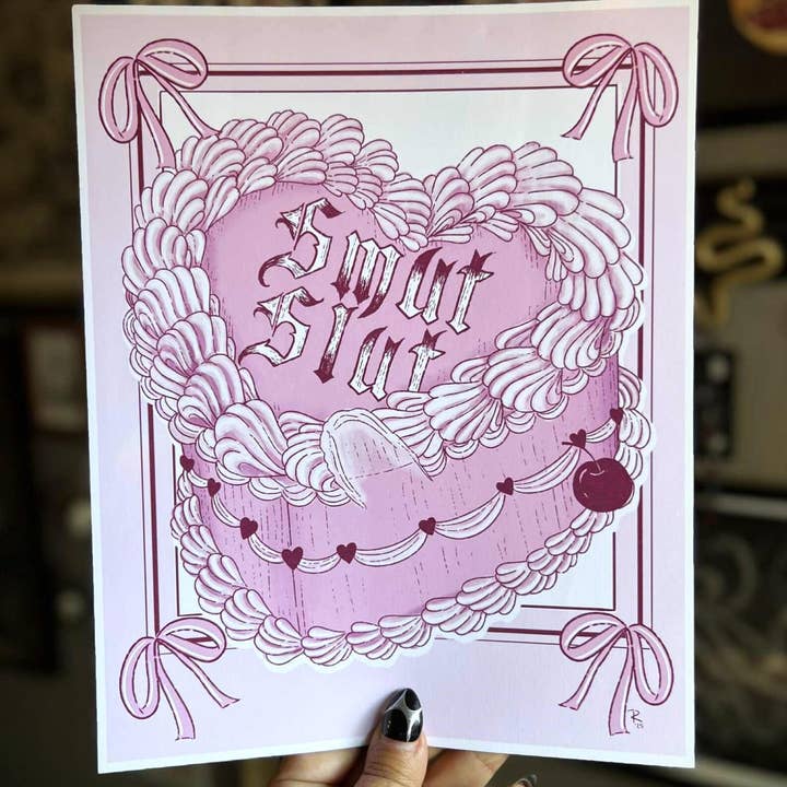 Illustration de gâteau vintage pour amateurs de livres érotiques | Impression artistique pour la vente par Raicodoll