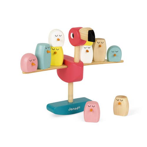 Janod - Wholesale Wood Toy - Kids - Zigolos - Balancing Game - Flamingo