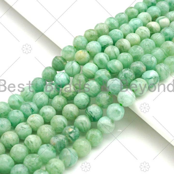 New!!! Natural High Quality Green Quartz Beads, 6mm/10mm/12mm Round Smooth Green Picture Quartz Beads, 15.5'' Full Strand, Sku#U1013 for wholesale by BestBeads&Beyond
