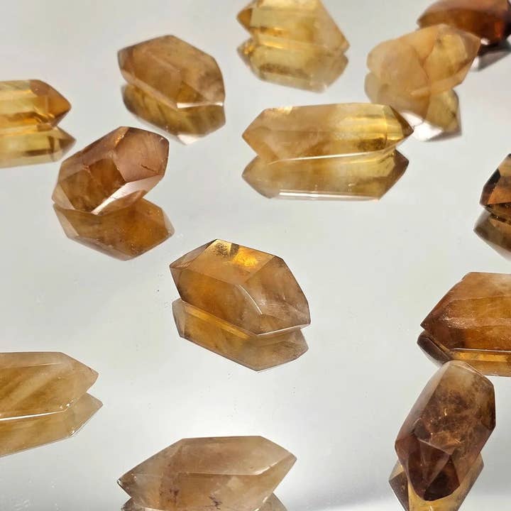 Small Faceted Natural Citrine Crystals 20-30g for wholesale by Distinction Crystals