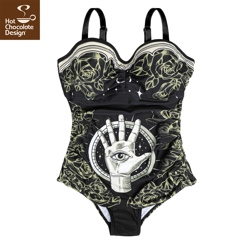 Popping Candy - Wholesale One-piece swimsuit – Women’s - Hot Chocolate Design - Esoteric 50s Tank Style Swimsuit6