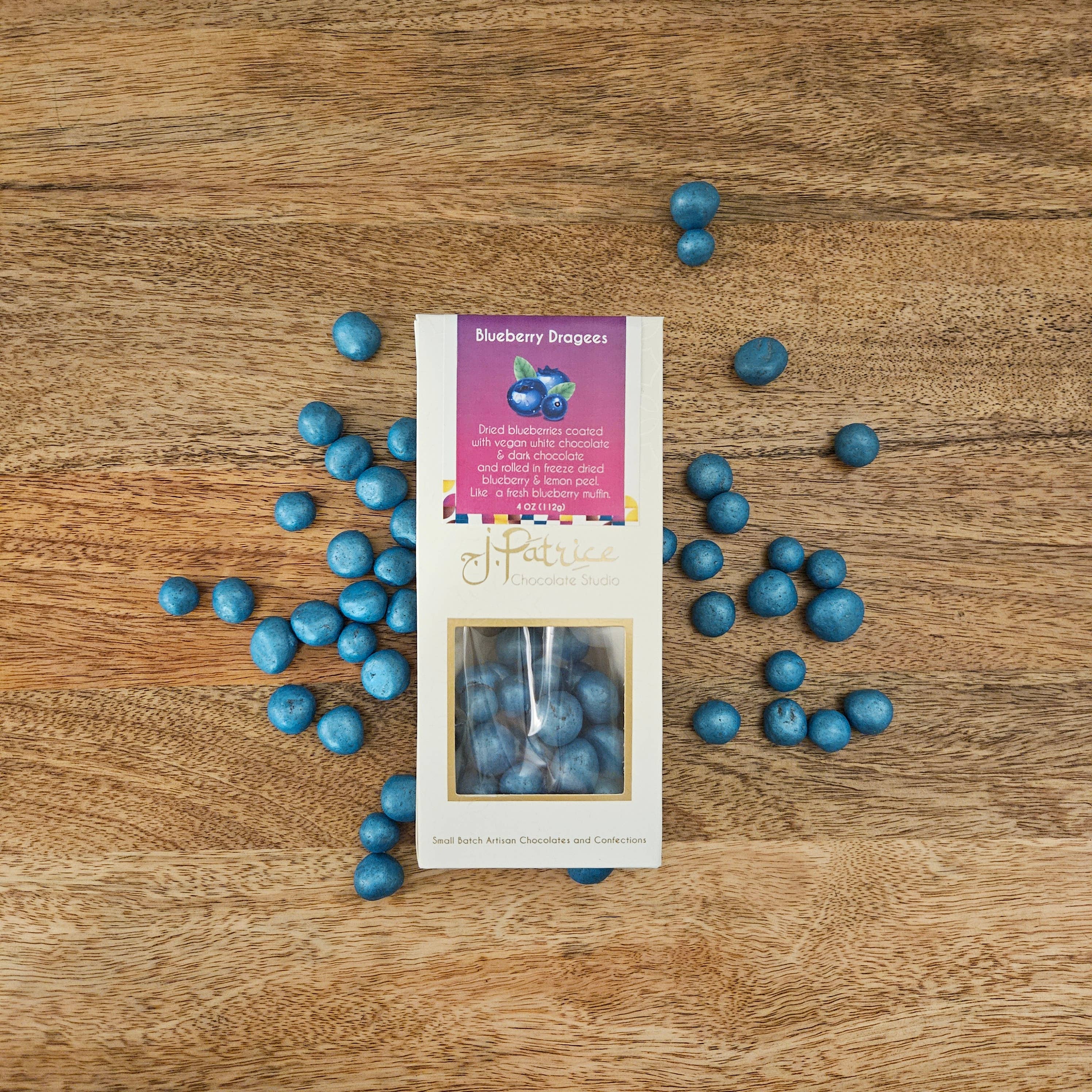 J. Patrice Chocolate Studio - Wholesale Chocolate Covered Sweets - Blueberry Dragees1