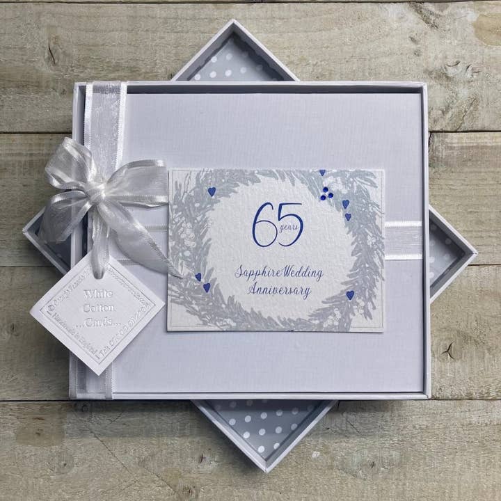 65th Sapphire Anniversary Wreath - Guest Book (DG65-3) for wholesale by White Cotton Cards