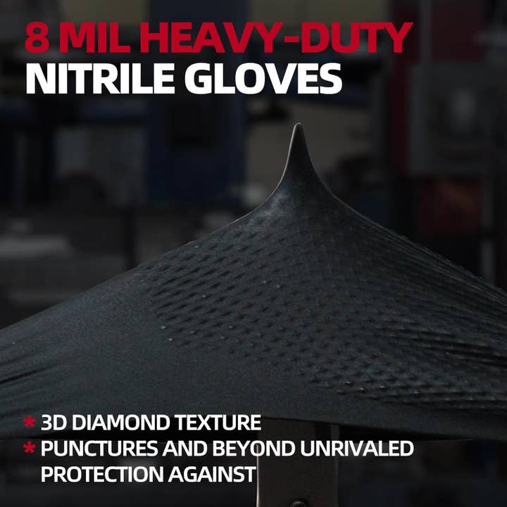 CLW Distributors INC - Venta al por mayor Guantes de limpieza - Guantes desechables de nitrilo de 8 mil con textura de diamante 100/caja