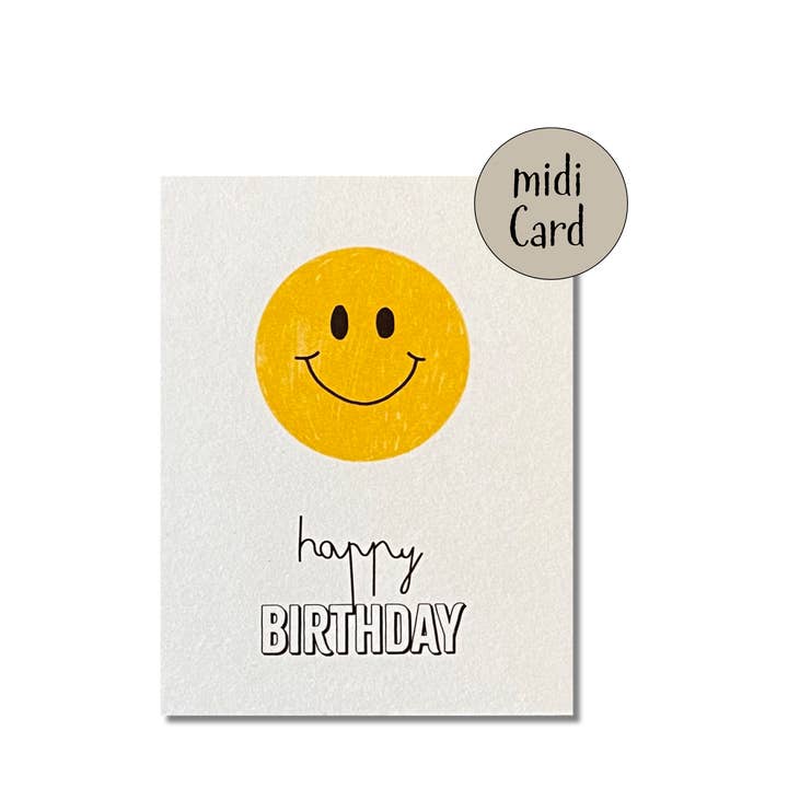 KEITCARDS - Wholesale Birthday Card - Midi Card Smiley Happy Birthday