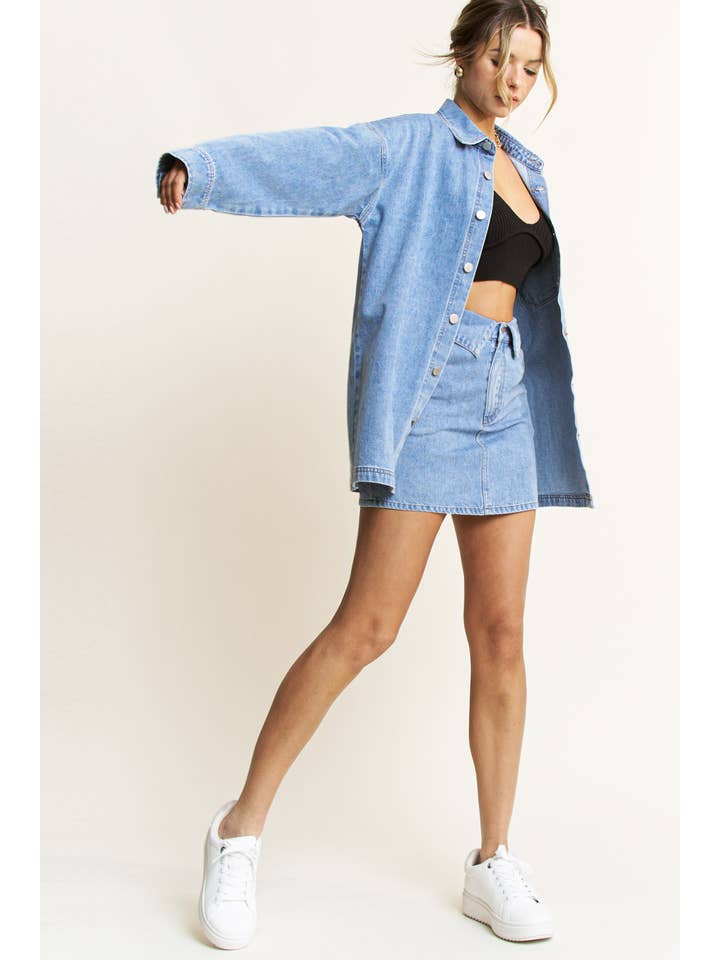 DENIM COOPER JACKET AND SKIRT SET - HQSET0087 for wholesale on Faire20