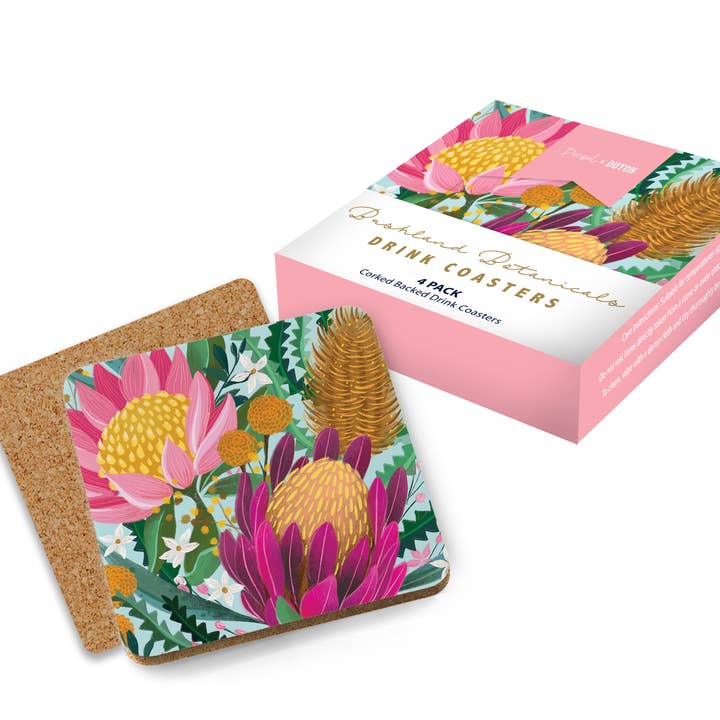 Botanical Bushland Drink Coaster Set 4 for wholesale by Diesel & Dutch