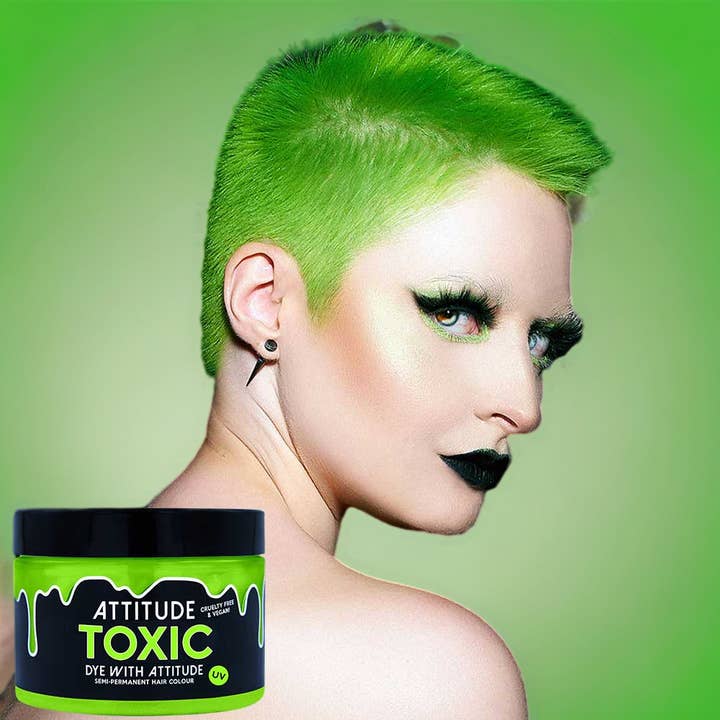 Toxic UV Green Hair Dye - Vegan, cruelty-free for wholesale by Attitude Hair Dye