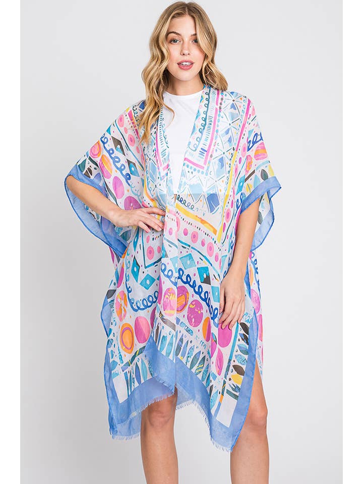Hana - Vendita all'ingrosso Kimono - Donna - Kimono estivo con stampa geometrica boho ad acquerello7