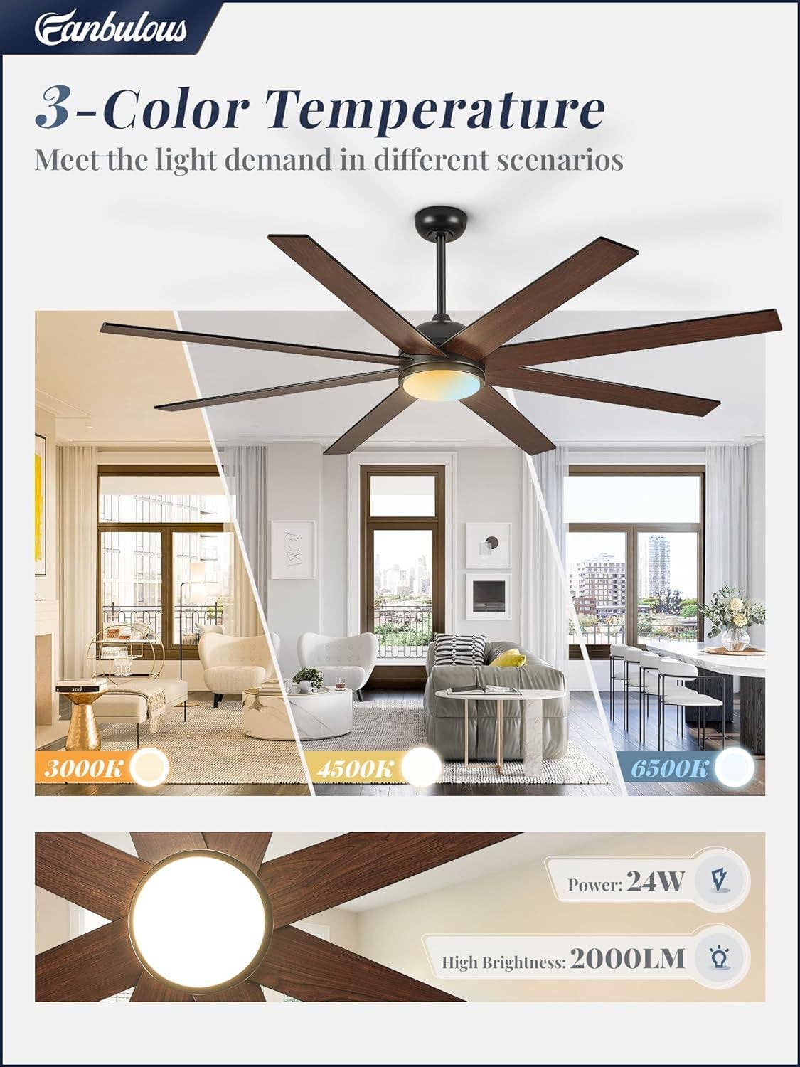 65 Inch Ceiling Fan With Lights Remote Black Indoor Outdoor for wholesale on Faire2