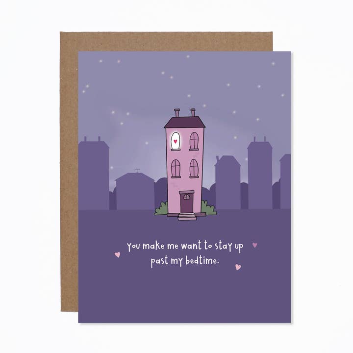 Past My Bedtime Card for wholesale by carolyndraws