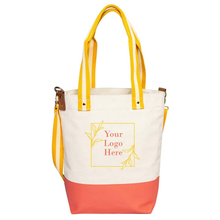Sac fourre-tout trempé avec sangle jaune pour la vente par Rhombus Canvas LLC