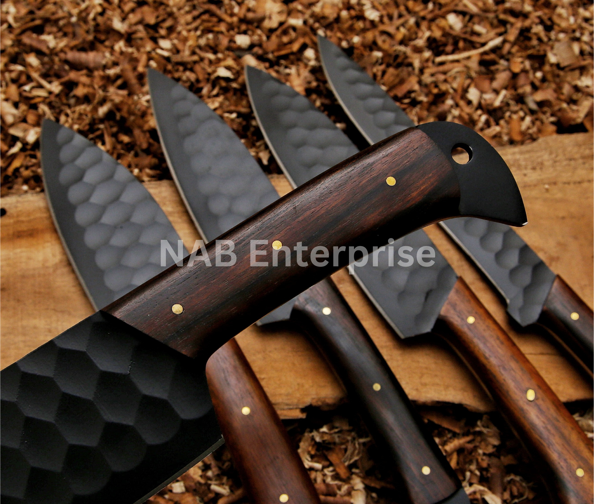 Bravohandicrafts - Wholesale Knife Set - Carbon Steel Chef Set, BBQ Chef Set Hand Forged Chef Knives 3