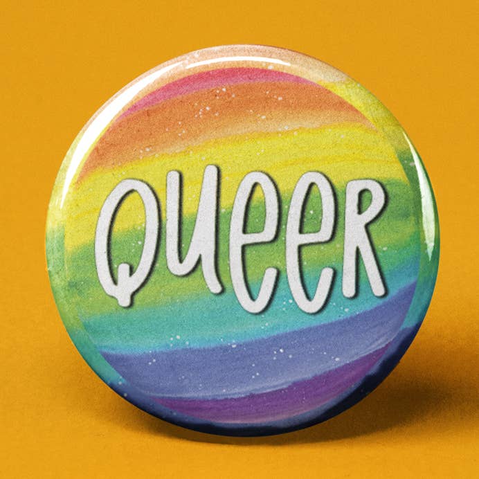 Botão Queer Rainbow Pinback por atacado de The Pin Pal Club