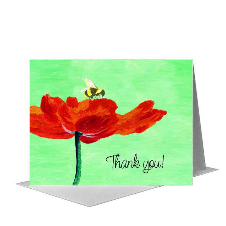 Poppy 12, Biglietto di Auguri (#7215B) per la vendita all'ingrosso da parte di Printed Canvas