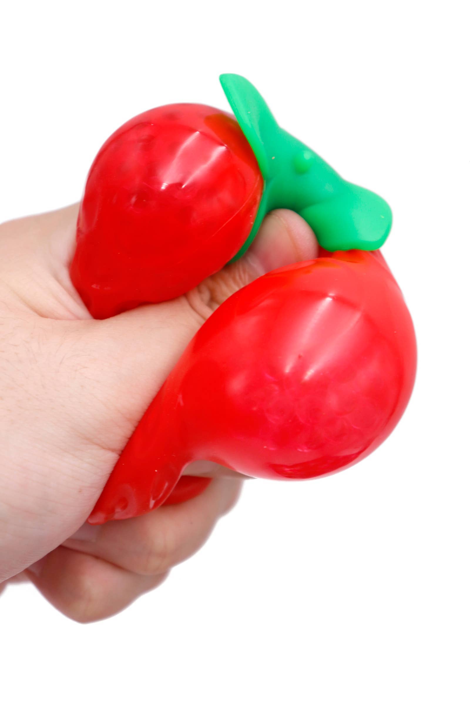 COMO MOSTRADO Brinquedo Squishy de Morango Recheado com Bolinhas de Água para venda a revendedores na Faire4
