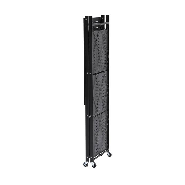 J&V TEXTILES - Wholesale Free-standing shelf - Assembled Black Foldable Metal Storage Shelving Unit - 3 Sizes!8
