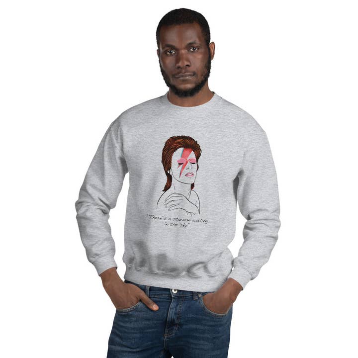 El loco del Pelo Rizo - Wholesale Graphic Sweatshirt - Unisex - Bowie unisex sweatshirt2