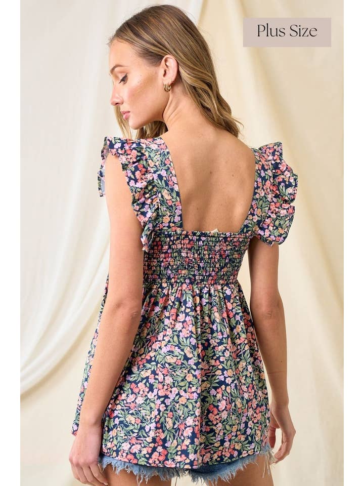 lovely melody - Wholesale Blouse - Women's - LMT3794PL-PLUS SIZE Ava Floral print top